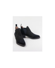 Botas Pretas Ginova com Pele Gravada com Textura