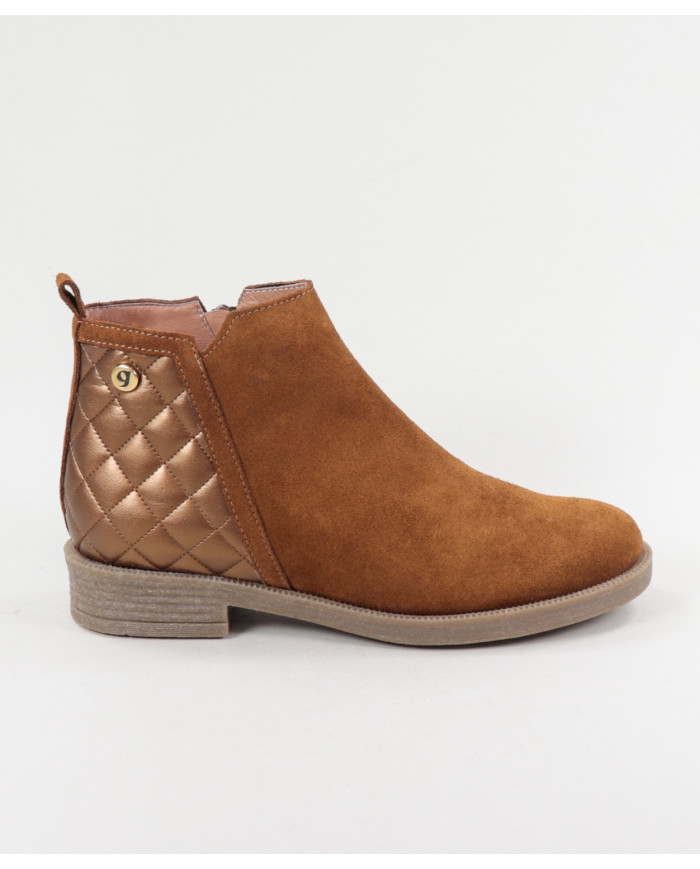 Botas Camel de Senhora Ginova com Efeito Acolchoado