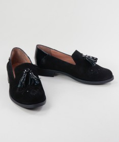 Sapatos Pretos Rasos de Senhora Ginova com Berloque