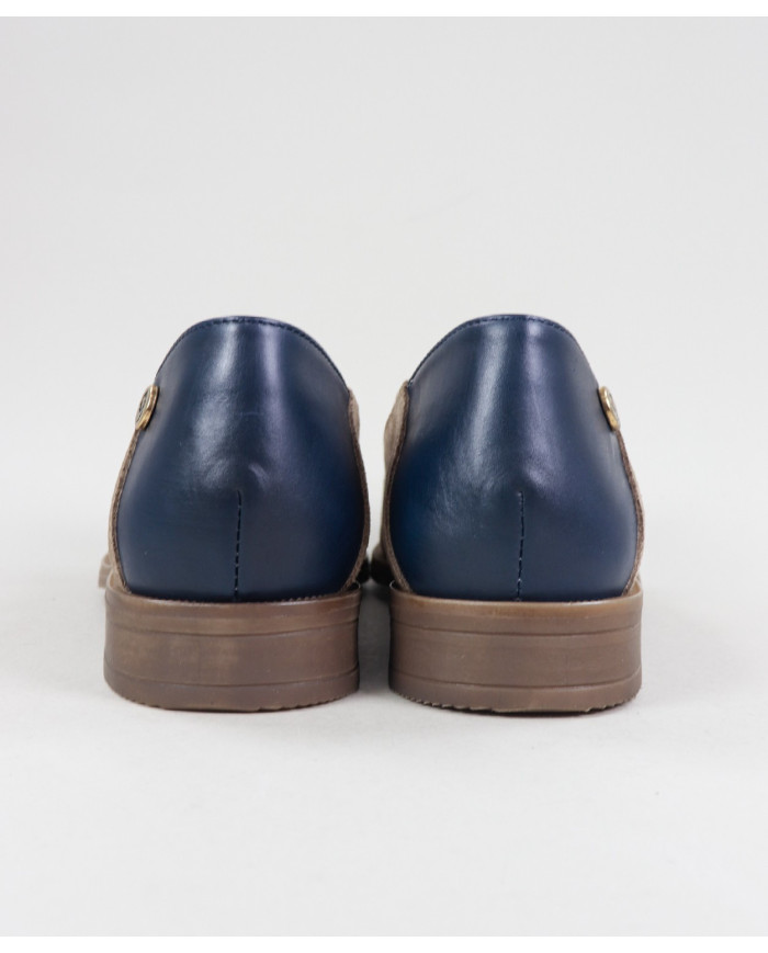 Taupe and Blue Rasos Shoes by Lady Ginova with Berloque