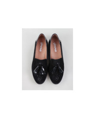 Sapatos Pretos Rasos de Senhora Ginova com Berloque