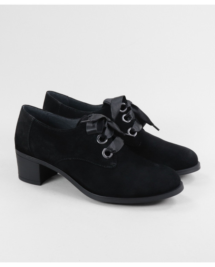 Botins Pretos de Senhora Ginova de Salto Médio