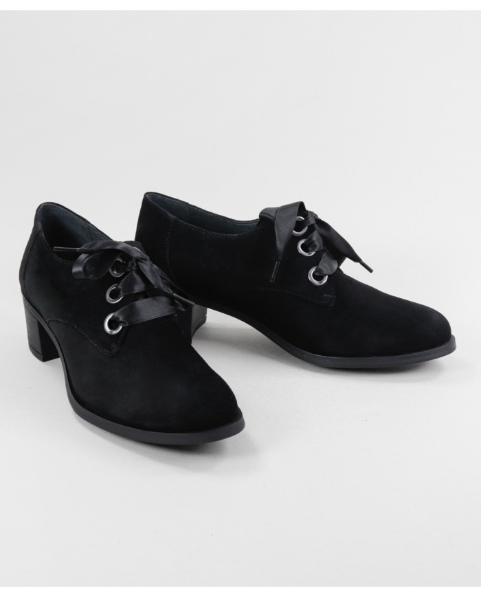 Botins Pretos de Senhora Ginova de Salto Médio