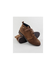 Botins Camel Rasos Ginova com Cordões Finos