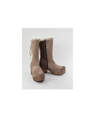 Botas Taupe Femininas Ginova com Cordões