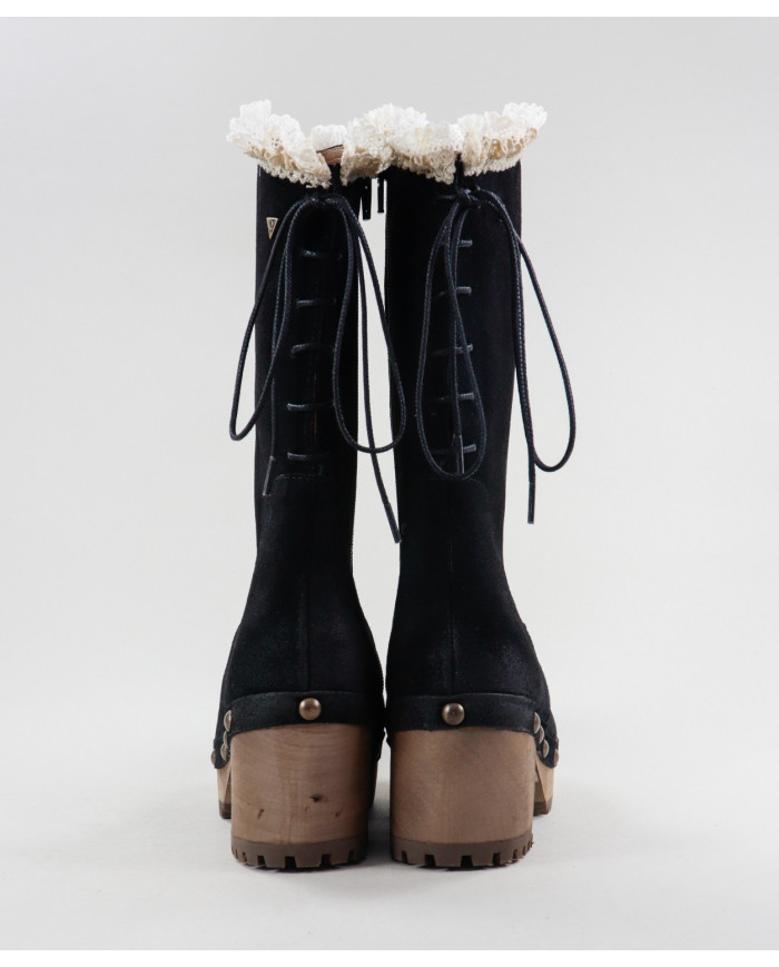 Women's Black Boots Ginova with Cords