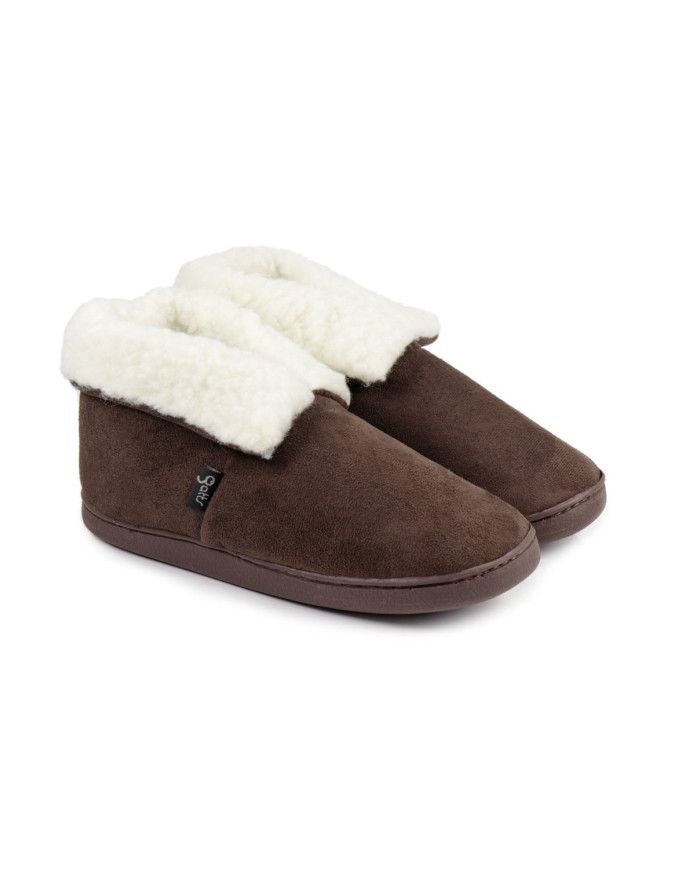 Brown Women's Pantufas with Pelo