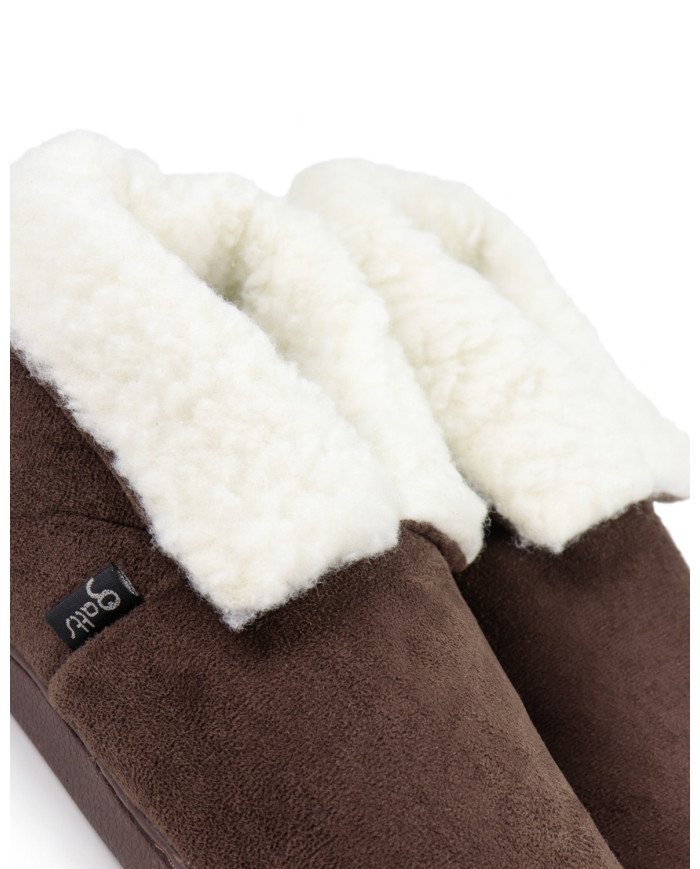 Brown Women's Pantufas with Pelo