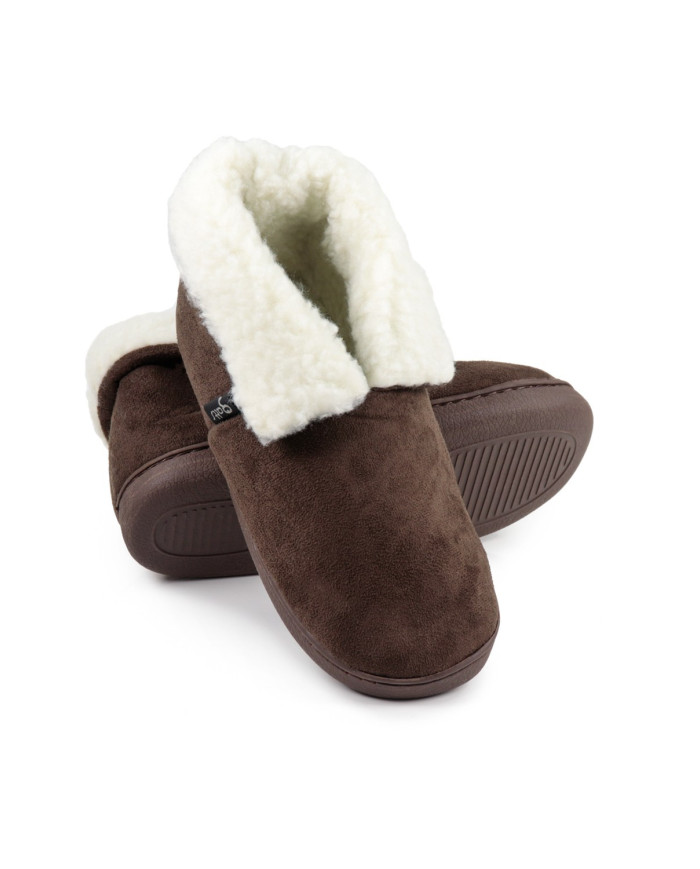 Pantufas de Mulher Castanhas com Pelo