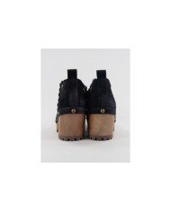 Black Madonna Buttons with Wood Sole and Tachas