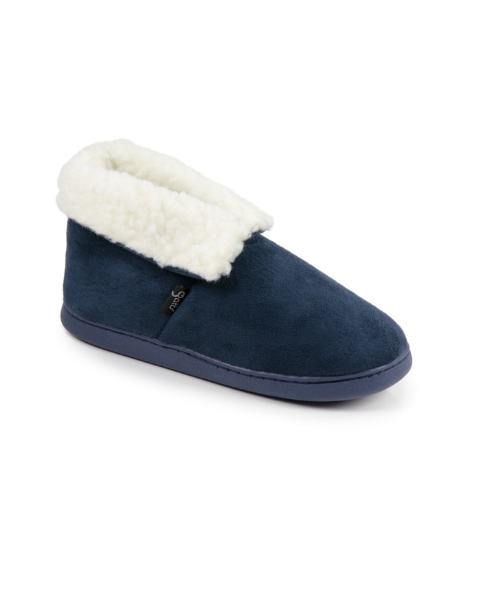 Blue Women's Pantufas with Pelo