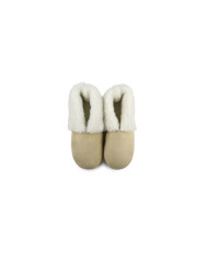 Beige Women's Pantufas with Pelo