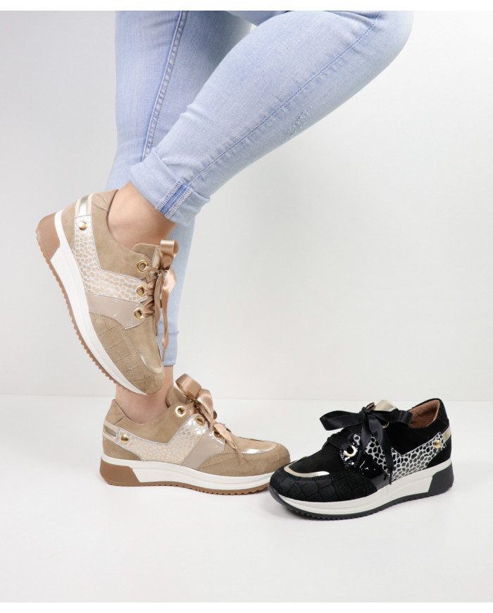 Zapatillas de mujeres Ginova con diversas texturas