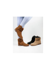 Botas Rasas Ginova com Efeito Enrugado