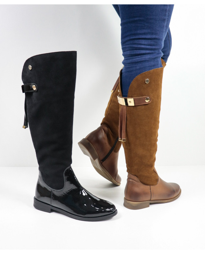 Botas Cano Alto Ginova con aplicación de metal