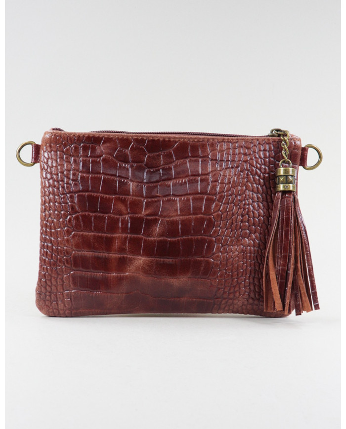 Clutch Lady's Chestnut with Embossed Skin