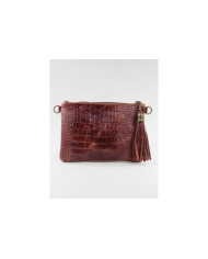 Clutch Lady's Chestnut with Embossed Skin