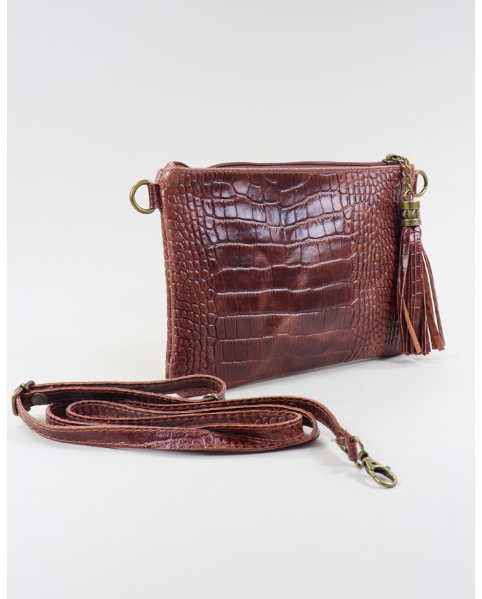 Clutch Lady's Chestnut with Embossed Skin