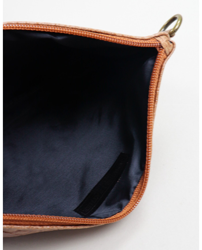 Clutch Camel de Senhora com Pele Gravada