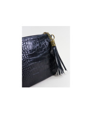 Ladies Black Clutch with Embossed Skin