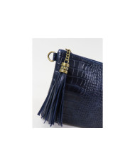 Clutch Lady's Blue with Embossed Skin
