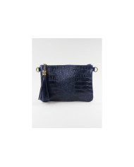 Clutch Lady's Blue with Embossed Skin