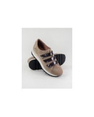 Sapatilhas Taupe Ginova com Tiras em Velcro