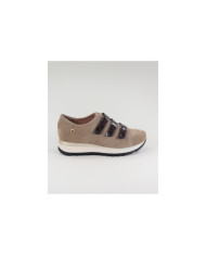 Taupe Ginova shoes with Strips in Velcro