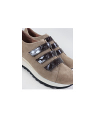 Sapatilhas Taupe Ginova com Tiras em Velcro