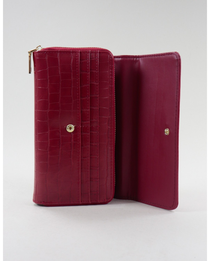 Carteira Bordô de Senhora Retangular