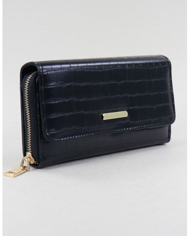Ladies Black Wallet Rectangular