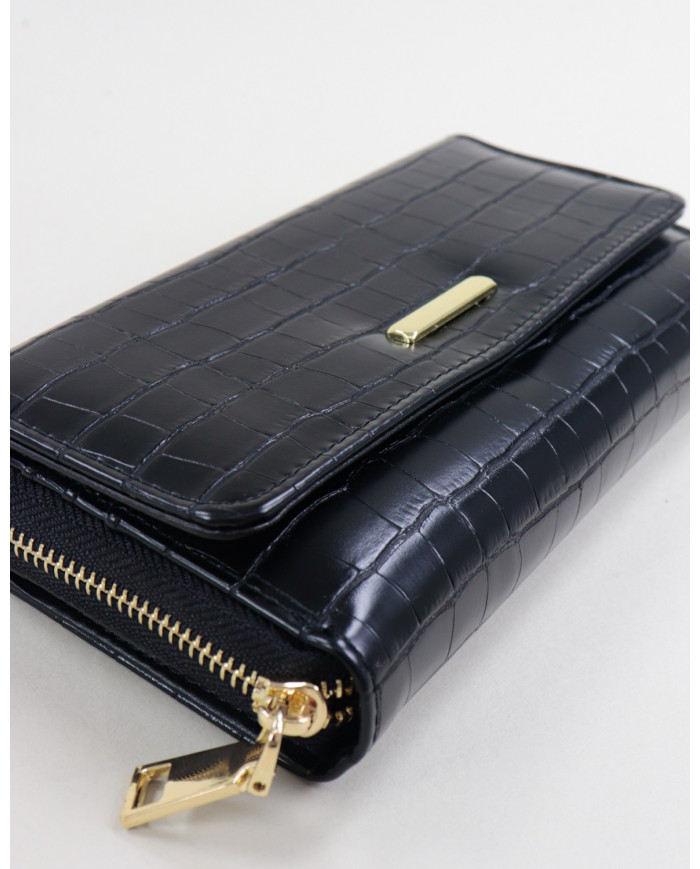 Ladies Black Wallet Rectangular