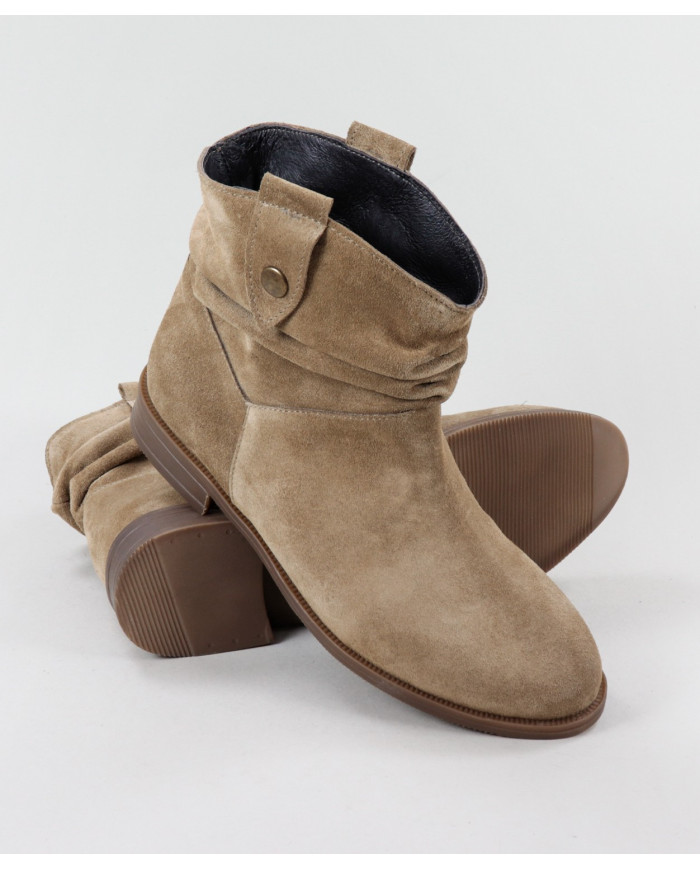 Ginova Rasa Botas con efecto arrugado