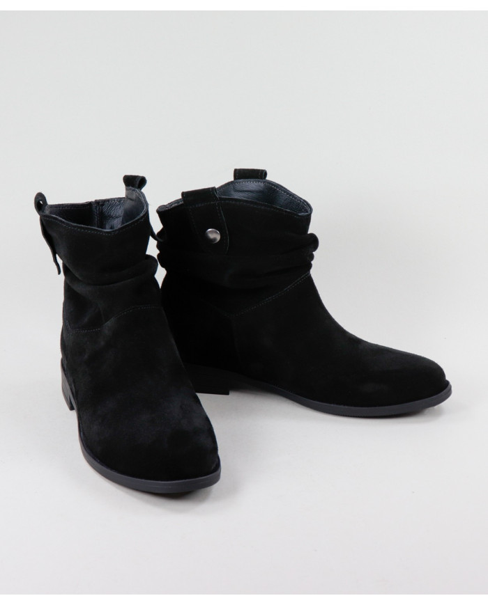 Rasas Ginova Black Boots with Wrinkled Effect