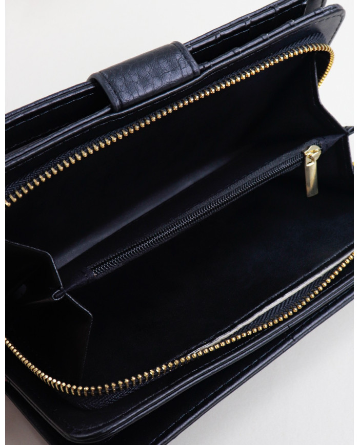 Ladies Black Wallet Rectangular