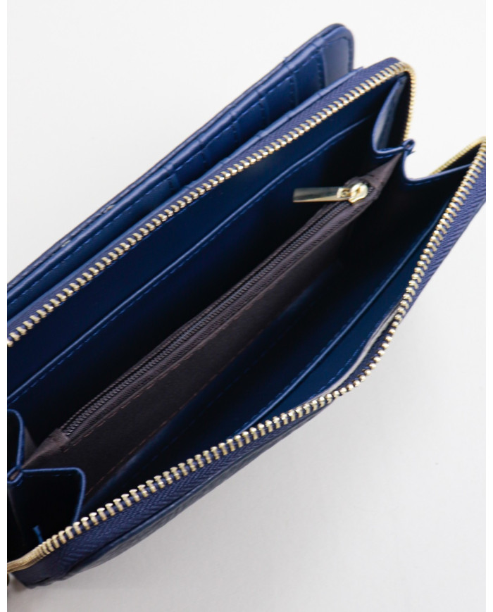 Blue Lady Wallet with Hand Handle