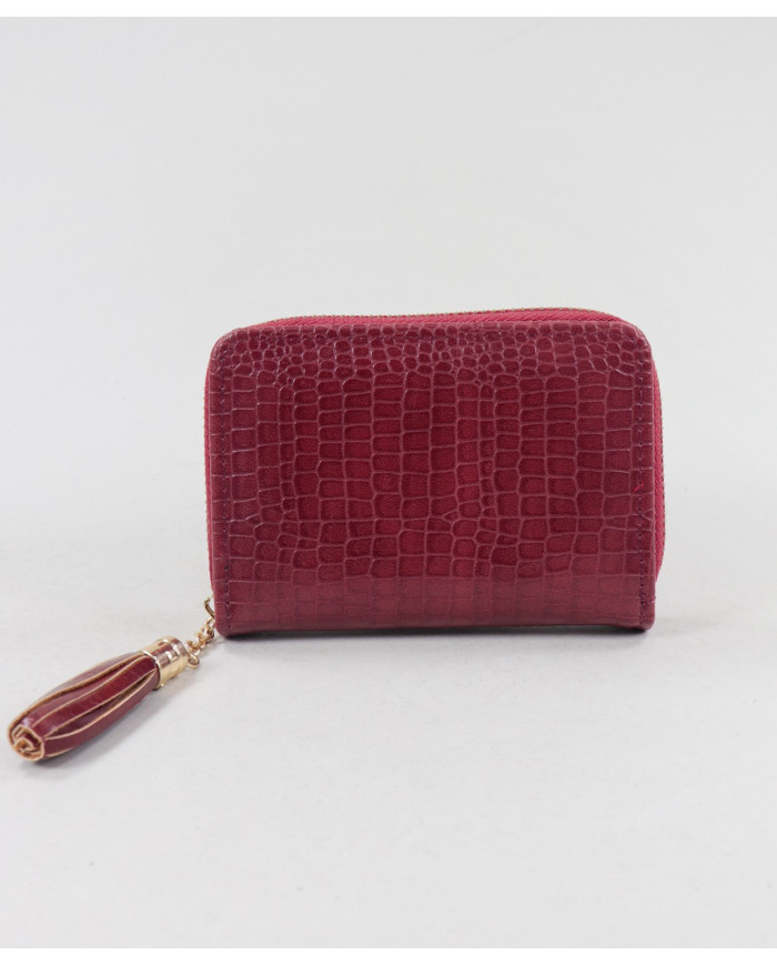 Carteira Feminina Bordô com Berloque