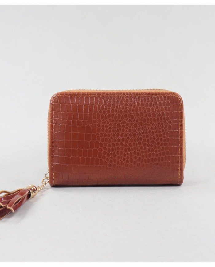 Carteira Feminina Camel com Berloque