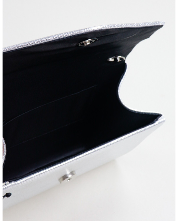 Pochete Prateada de Senhora Tipo Envelope