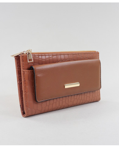 Cartera de mujeres de camello con varias particiones