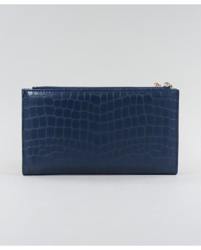 Wallet hembra azul con varias particiones