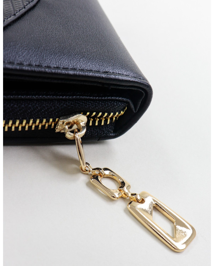 Señoras Black Wallet con cierre