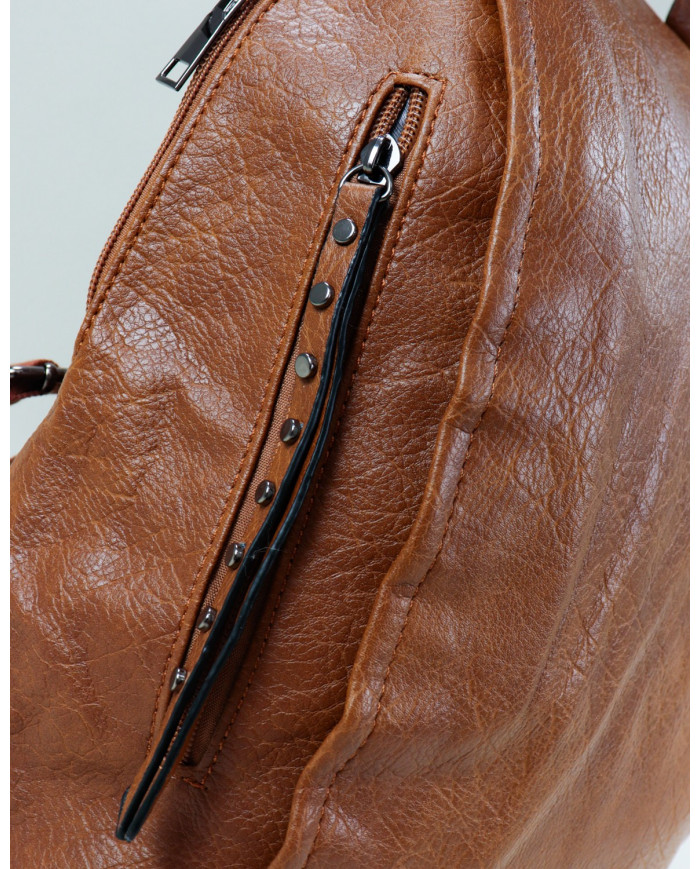 Mochila Camel de Senhora com Vários Bolsos