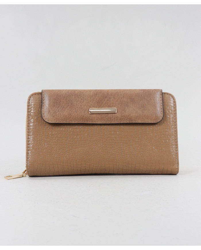 Women's Taupe Wallet with Texture