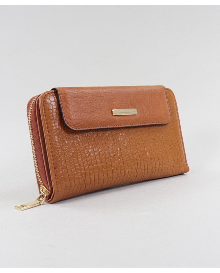 Camel Wallet de mujeres con textura
