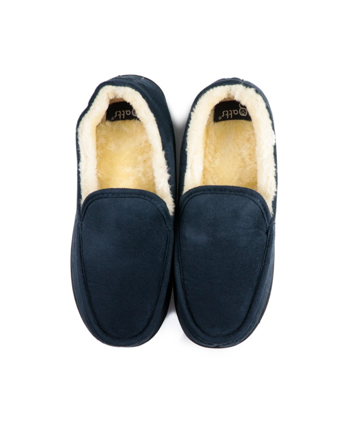 Blue Men's Pantufas with Pelo