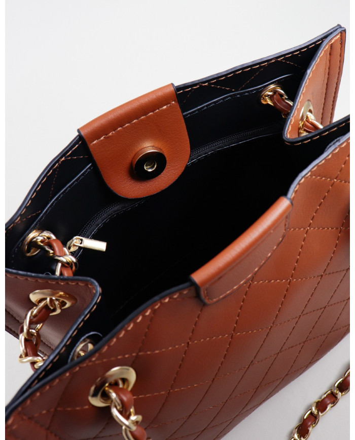 Lady Camel Bag con costuras