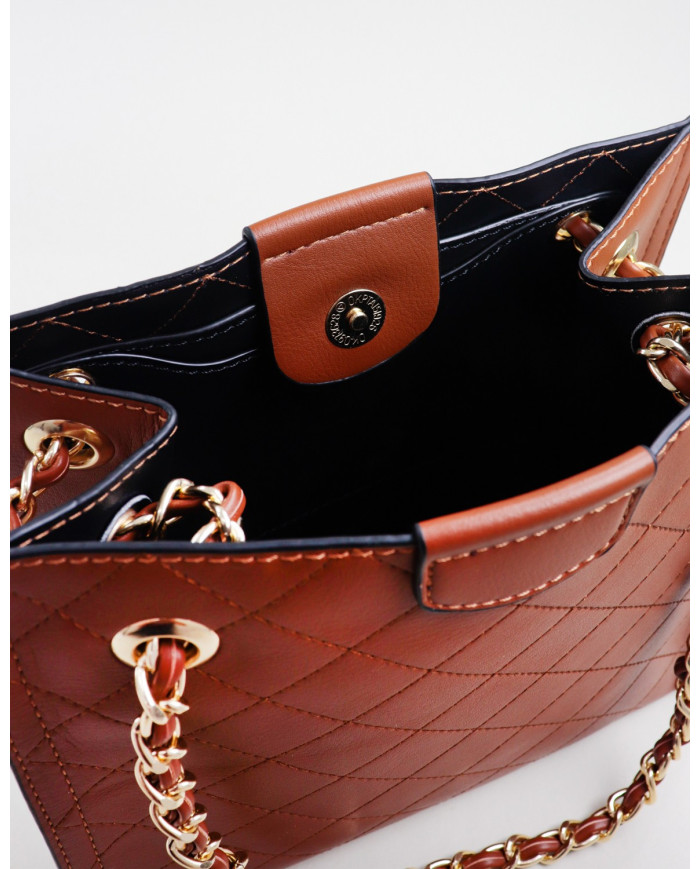 Lady Camel Bag con costuras