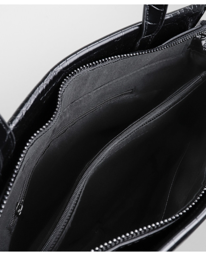 Damas Negro Maleta con Correa de Mano