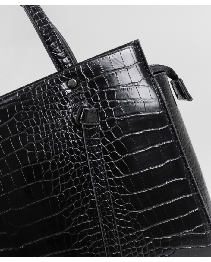 Damas Negro Maleta con Correa de Mano